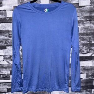 Elegant Blue Long Sleeve Women's Top